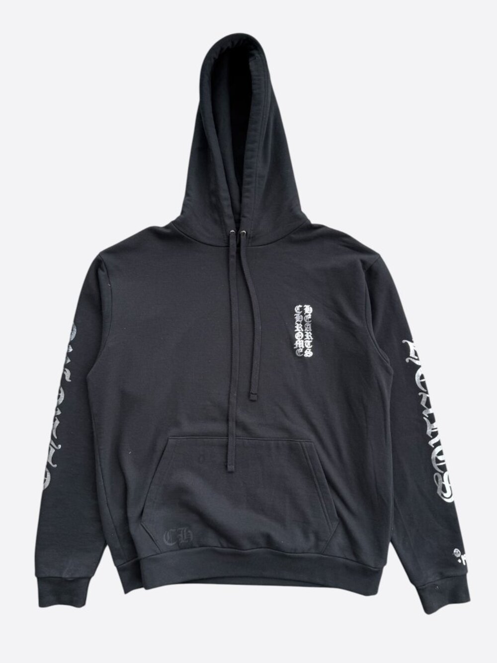 Chrome Hearts Black & Silver Foil Script Logo Hoodie